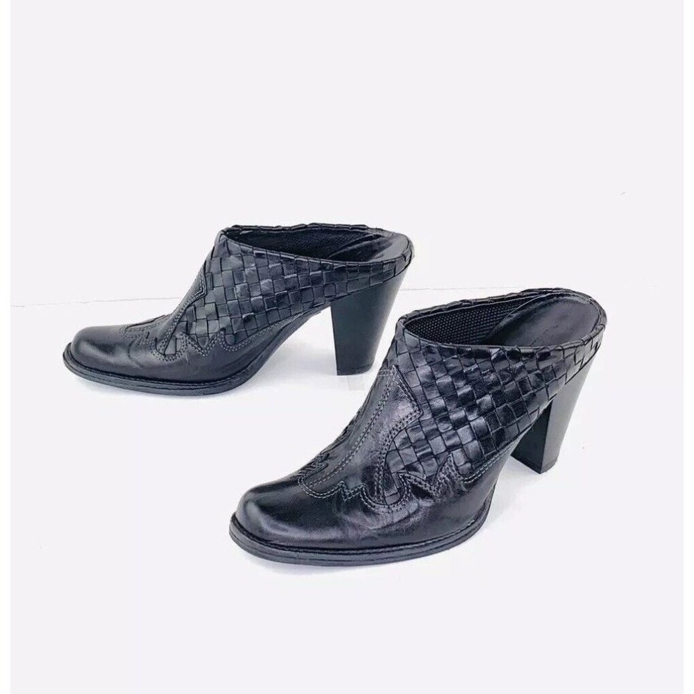 Sesto Meucci WESTERN Mules Black Woven Calf Italian Leather women EUR 36 - Picture 11 of 12